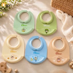[Misan] - Yếm silicone có máng hứng cổ bo tròn mềm mại Little Dreamers 3