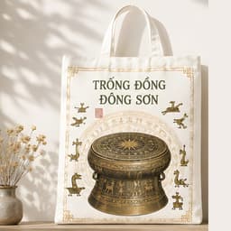 Túi tote có khóa in hình Văn Hóa Nghệ Thuật Việt túi vải canvas đeo vai Nghệ Thuật Việt Nam kích thước 35x40cm tota0318 2
