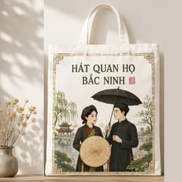 Túi tote có khóa in hình Văn Hóa Nghệ Thuật Việt túi vải canvas đeo vai Nghệ Thuật Việt Nam kích thước 35x40cm tota0318 3