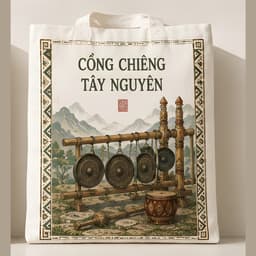 Túi tote có khóa in hình Văn Hóa Nghệ Thuật Việt túi vải canvas đeo vai Nghệ Thuật Việt Nam kích thước 35x40cm tota0318 7