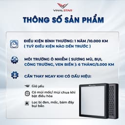 Lọc Gió Điều Hòa Ô Tô VINAL Chính Hãng, Lọc Gió Mùa Đông Phù Hợp Mọi Dòng Xe, Khử Mùi, Chặn Bụi Mịn PM2.5 5