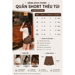Quần Short Jeans Túi Nắp Kiểu Nhiều Màu Chất Jean Denim Co Giãn Fix Dáng Quần Short Cạp Thấp Nâu Choco 2