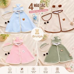 Áo Choàng Xô Chống Nắng Vải Muslin, Áo Tránh Gió Kèm Mũ Chắn Mềm Mại, Thoáng Mát Cho Bé MR053 2