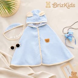 Áo Choàng Xô Chống Nắng Vải Muslin, Áo Tránh Gió Kèm Mũ Chắn Mềm Mại, Thoáng Mát Cho Bé MR053 6