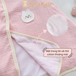 Áo Choàng Xô Chống Nắng Vải Muslin, Áo Tránh Gió Kèm Mũ Chắn Mềm Mại, Thoáng Mát Cho Bé MR053 8