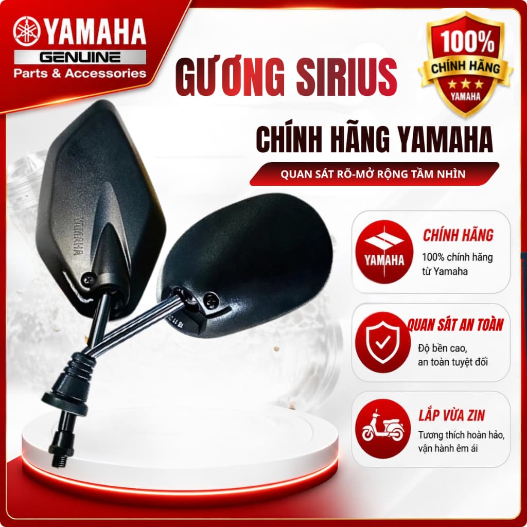 Gương chiếu hậu, kính chiếu hậu Sirius chính hãng Yamaha xe Sirius, Sirius FI