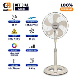Quạt lửng senko LTS1633 5 cánh,thân sắt công xuất 60w 3 cấp gió bảo hành chính hãng 24 tháng 3