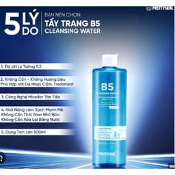 Nước Tẩy Trang Phục Hồi Cho Da Nhạy Cảm Pretty Skin B5 Cleansing Water 500ml 3