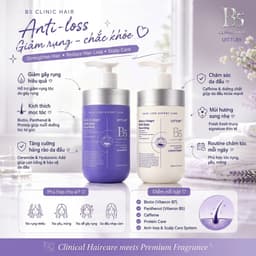 Bộ Dầu Gội Xả Dưỡng Ẩm, Phục Hồi Tóc Hư Tổn & Hỗ Trợ Giảm Gãy Rụng B5 Clinic Hair UITTLRY 500mlx2 4