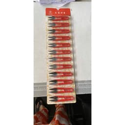Vĩ 12 cây kéo bấm chỉ, cắt chỉ cán nhựa siêu bén màu đỏ lưỡi đen to nhỏ 5