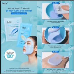 Set Mặt Nạ Thạch Dẻo Làm Mát Da Belif Aqua Bomb Frozen Modeling Mask Hàn Quốc Dịu Da Cấp Ẩm Hộp 4 Lần Đắp 6
