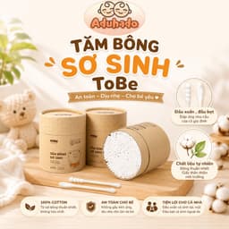 Tăm bông sơ sinh hãng TOBÉ an toàn cho bé, tiện lợi cho cả gia đình hộp 400 que 1