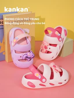 Sandal Cho Bé Gái KanKanStore Xăng Đan Trẻ Em Đính Kèm Sticker Pony KA113 2