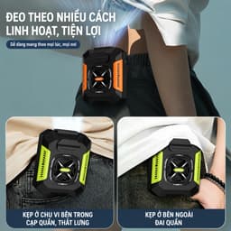 Quạt Đeo Thắt Lưng Tích Điện, Quạt Đeo Hông Pin Sạc Công Suất Lớn pin 5000 ( giao màu ngẫu nhiên) 4
