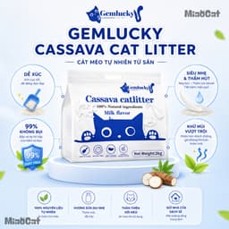 [Mua 3 Có Giá Sỉ] Cát Sắn Vệ Sinh Mèo Gemlucky 2kg Sợi Hữu Cơ Vón Cục Thấm Hút Kiểm Soát Mùi 9