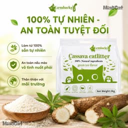 [Mua 3 Có Giá Sỉ] Cát Sắn Vệ Sinh Mèo Gemlucky 2kg Sợi Hữu Cơ Vón Cục Thấm Hút Kiểm Soát Mùi 3