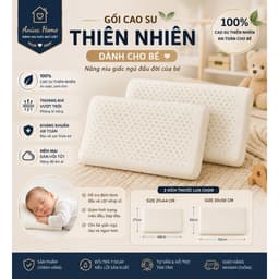 Gối Cao Su Thiên Nhiên Trẻ Em Aniva Home 27x44cm / 30x50cm – Thoáng Khí, Kháng Khuẩn, Đàn Hồi Cao 1