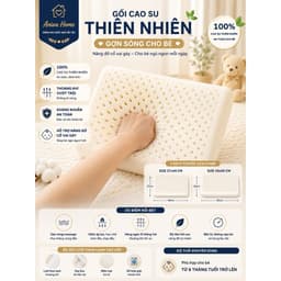 Gối Cao Su Thiên Nhiên Trẻ Em Aniva Home 27x44cm / 30x50cm – Thoáng Khí, Kháng Khuẩn, Đàn Hồi Cao 3