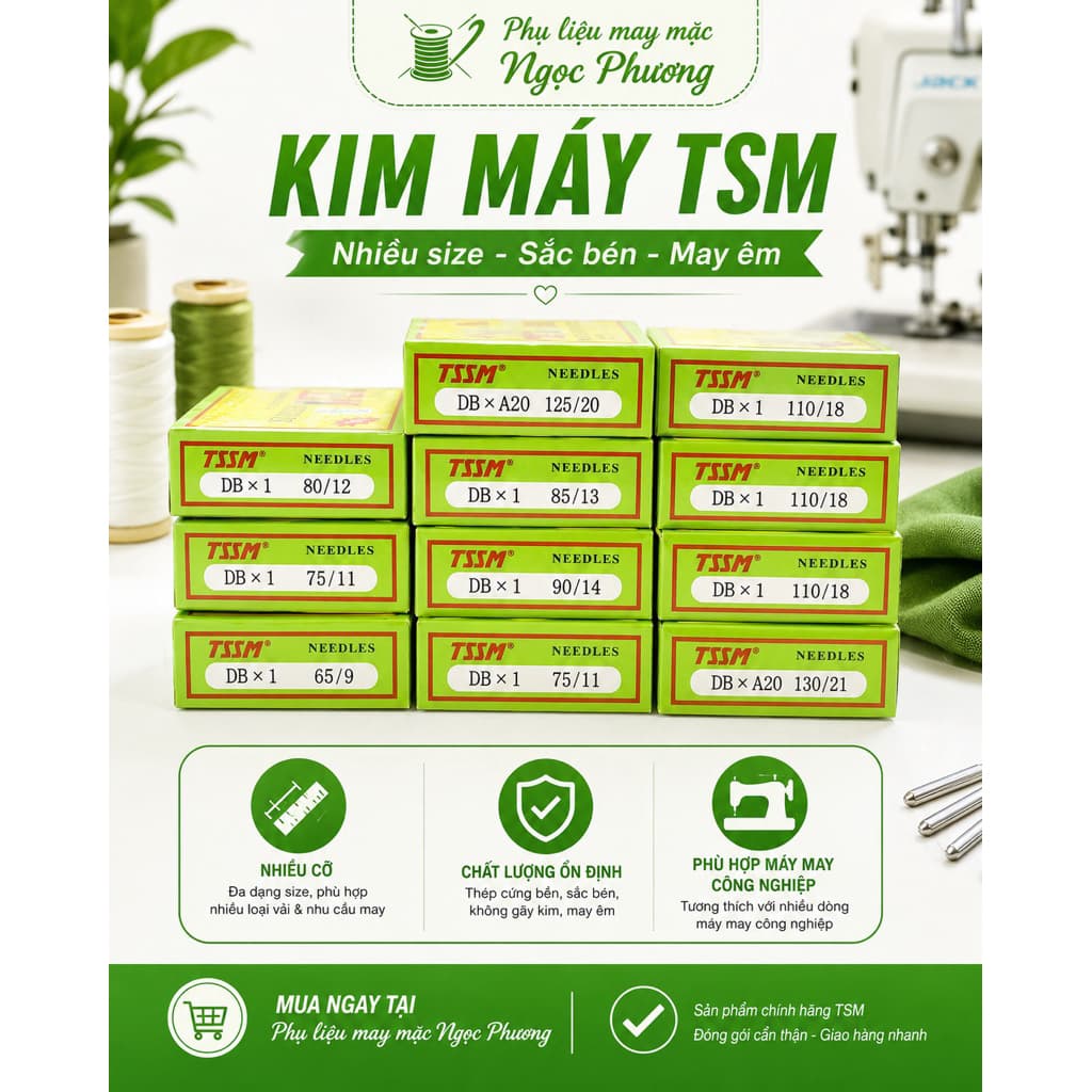 Kim máy may công nghiệp  TSS DB x 1 Vỉ 10 kim