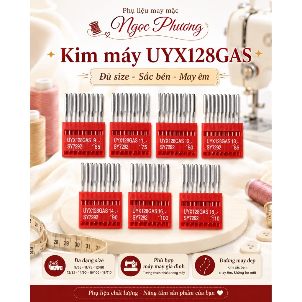 Kim kansai máy viền - trần đè - UYx128GAS chính hãng TNC Đài Loan dùng trong ngành may công nghiệp