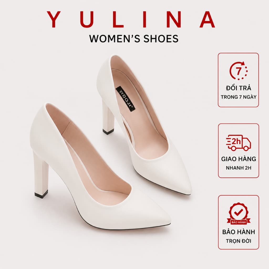 Giày Cao Gót Vuông 𝙔𝙐𝙇𝙄𝙉𝘼 9P - VNXK Cao Cấp - Full Size 35-39 HM100