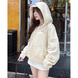 Áo khoác hoodie zip nam nữ thêu Icon vải nỉ bông form dáng unisex 2