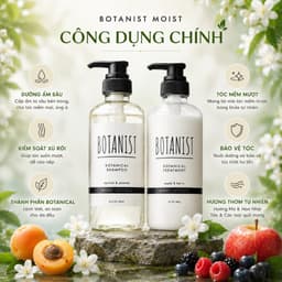 Bộ Gội Xả BOTANIST Moist 460ml Dưỡng Ẩm Sâu Cho Tóc Khô Xơ, Giảm Xù Rối Chuẩn Salon Tại Nhà 3