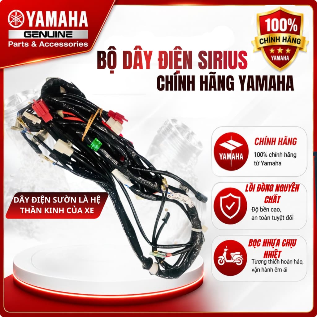 Bộ dây điện Sirius chính hãng Yamaha xe Sirius thường, Sirius FI