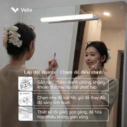 Đèn led thanh không dây gắn nam châm 40cm Velix Ray Base | Tích điện 3000mAh 10W 410 Lumen 8