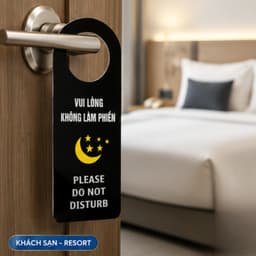 Thẻ treo phòng khách sạn bằng Mika, Thẻ khách sạn yêu cầu dọn phòng, Biển treo cửa phòng khách sạn không làm phiền 4