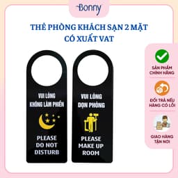 Thẻ treo phòng khách sạn bằng Mika, Thẻ khách sạn yêu cầu dọn phòng, Biển treo cửa phòng khách sạn không làm phiền 1