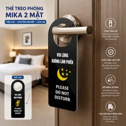 Thẻ treo phòng khách sạn bằng Mika, Thẻ khách sạn yêu cầu dọn phòng, Biển treo cửa phòng khách sạn không làm phiền 2
