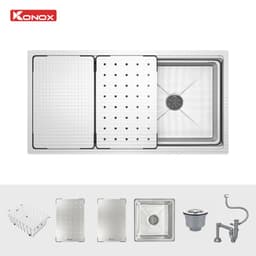 Chậu rửa bát 1 hố Konox 8644SU Dekor | Hàng chính hãng 2