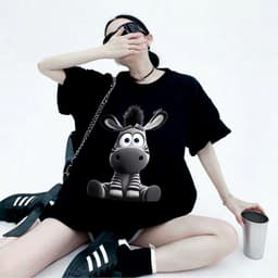 Áo Thun Nam Nữ Form Rộng in Hình Vải Cotton 2c Dày Dặn 2