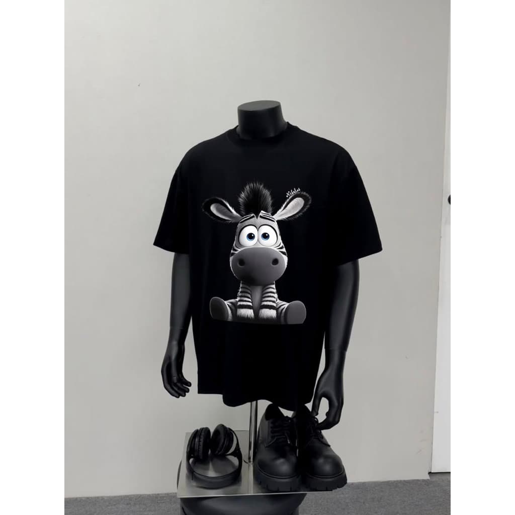 Áo Thun Nam Nữ Form Rộng in Hình Vải Cotton 2c Dày Dặn