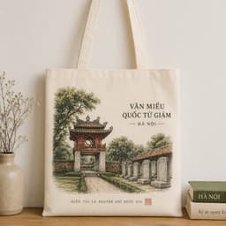 Túi tote có khóa in hình HÀ NỘI VIỆT NAM ĐẶC SẮC túi vải canvas KỶ NIỆM HÀ NỘI  kích thước 35x40cm tota0319 3
