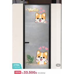 Miếng dán cửa hoạt hình sẵn keo hình micky & Tom & kity doremon 3