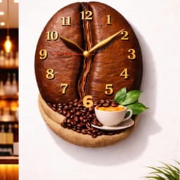 Đồng hồ hạt cafe in 3D treo tường Decor quán coffee trà sữa quà tặng khai trương ý nghĩa nội thất sang trọng 2