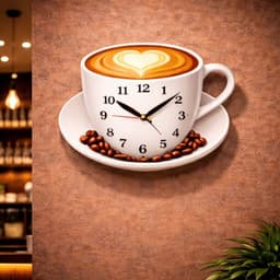 Đồng hồ hạt cafe in 3D treo tường Decor quán coffee trà sữa quà tặng khai trương ý nghĩa nội thất sang trọng 4