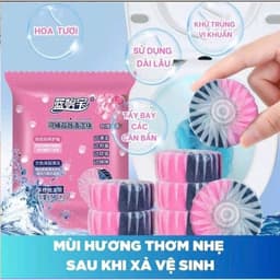 Combo 10 Viên Thả Bồn Cầu Hương Hoa Hồng Viên Làm Sạch Bồn Cầu Khử Mùi Kháng Khuẩn Tẩy Cặn Bẩn Bồn Cầu Thơm Lâu
 3