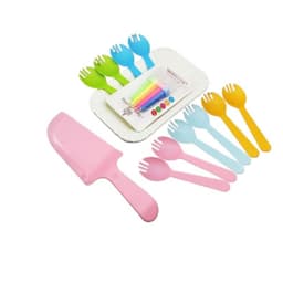 Bộ dao nĩa ăn bánh kem (dao nĩa + nến xoắn) 4