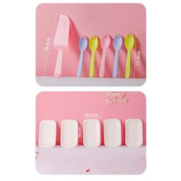 Bộ dao nĩa ăn bánh kem (dao nĩa + nến xoắn) 5