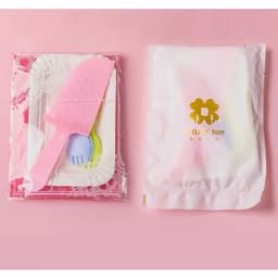 Bộ dao nĩa ăn bánh kem (dao nĩa + nến xoắn) 7