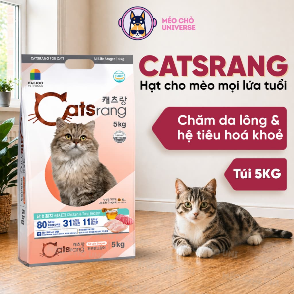 [CHÍNH HÃNG] Thức ăn hạt cho mèo mọi lứa tuổi Catsrang 5KG nhập khẩu Hàn Quốc - MÉO CHÒ UNI