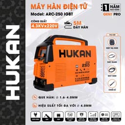 Máy hàn điện tử HUKAN ARC-250 IGBT, ARC-250MOSFET - 4.3kv Hàn que 1.6-4.0 Và ARC-200 IGBT - 3.9kv Hàn que 1.6-3.2 3.2 1