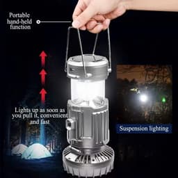 Đèn bão LED Năng Lượng Mặt Trời Đa Năng 3 Trong 1 tích hợp quạt, đèn pin, sạc điện thoại tiện lợi 1