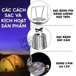 Đèn bão LED Năng Lượng Mặt Trời Đa Năng 3 Trong 1 tích hợp quạt, đèn pin, sạc điện thoại tiện lợi 4