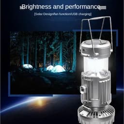 Đèn bão LED Năng Lượng Mặt Trời Đa Năng 3 Trong 1 tích hợp quạt, đèn pin, sạc điện thoại tiện lợi 6