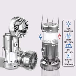 Đèn bão LED Năng Lượng Mặt Trời Đa Năng 3 Trong 1 tích hợp quạt, đèn pin, sạc điện thoại tiện lợi 7