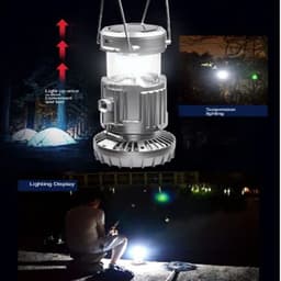 Đèn bão LED Năng Lượng Mặt Trời Đa Năng 3 Trong 1 tích hợp quạt, đèn pin, sạc điện thoại tiện lợi 8